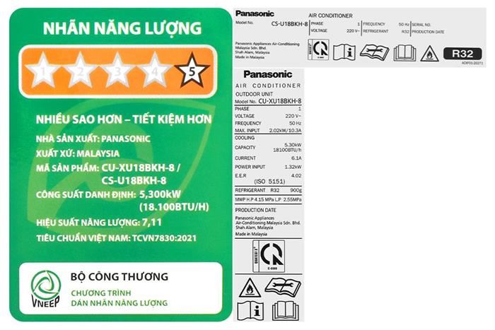 Điều Hòa Panasonic Inverter 18000 BTU 1 Chiều CU/CS-U18BKH-8 - Model 2025